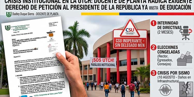 Chocó: Docente de la UTCH radica derecho de petición al Presidente de la República y a la Ministra de Educación